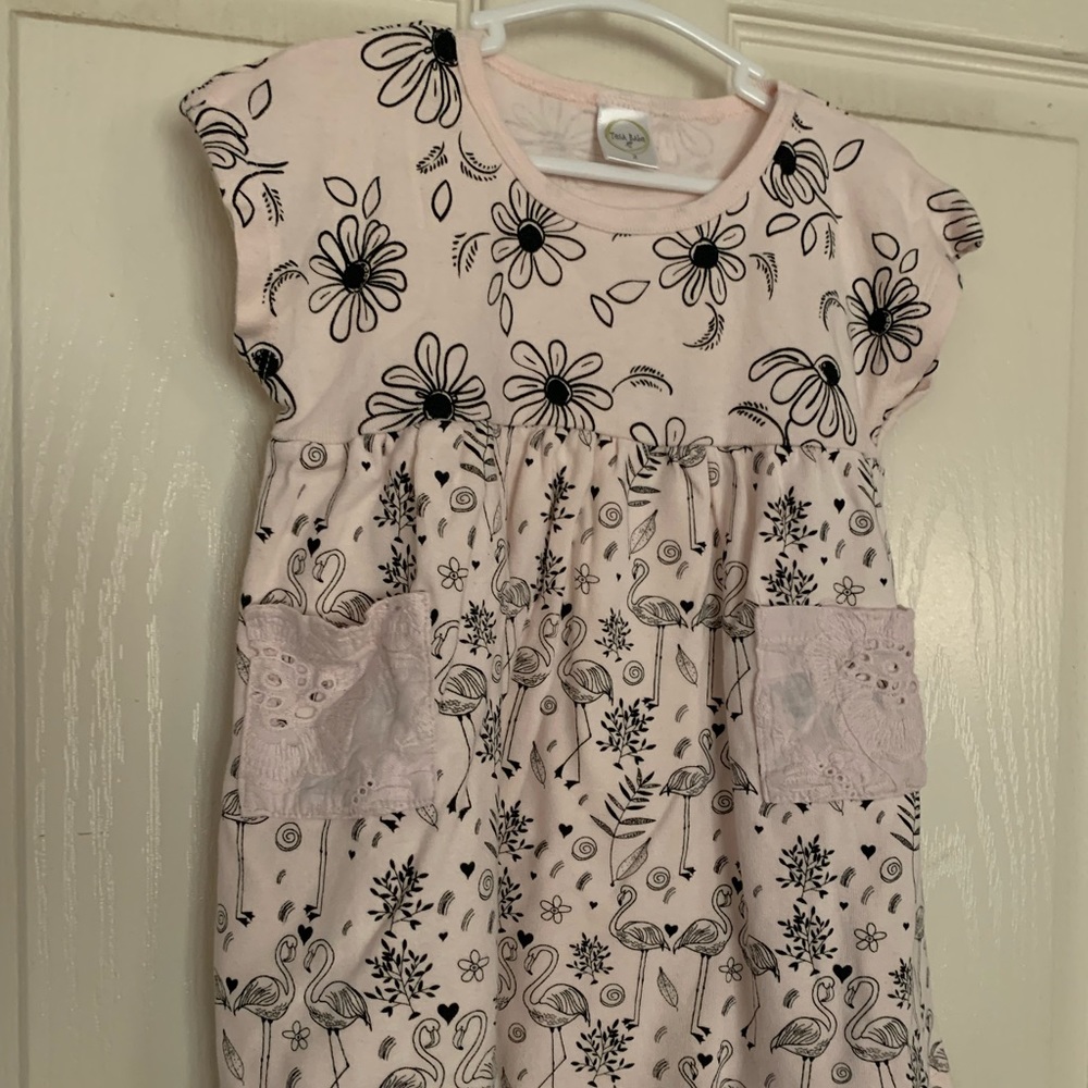 Tesa Babe size 2 organic cotton flamingo print dress